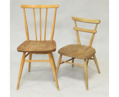 An Ercol child's oak and elm chair, and a further Ercol chair, (2).