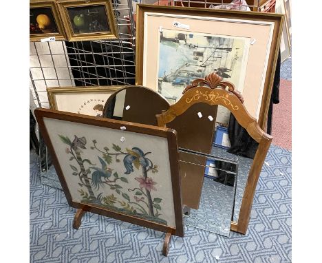 PICTURES &amp; MIRRORS &amp; EMBROIDERED FIRESCREEN)
