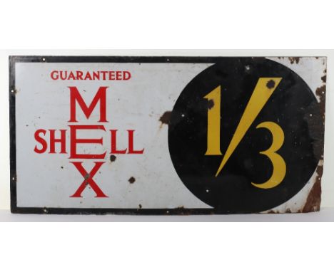 Shellmex enamel sign, ‘Guaranteed Shellmex’, 92cmWx46cmH Note: No in house shipping available for this lot