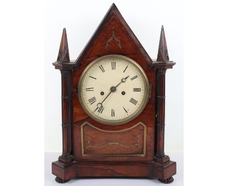 A fine 19th century Pugin style mantle clock, William Dobbie Falkirk, the movement market ‘Wm Dobbie Clock Maker To The Queen