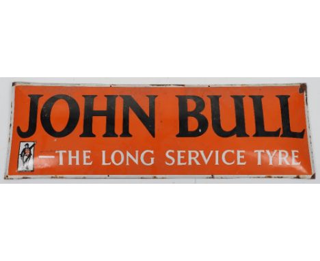 John Bull The Long Service Tyre enamel sign, 122cmWx40cmH Note: No in house shipping available for this lot