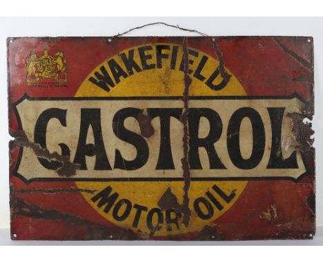 Wakefield Castrol Motor Oil enamel sign, 76cmWx51cmH Note: No in house shipping available for this lot