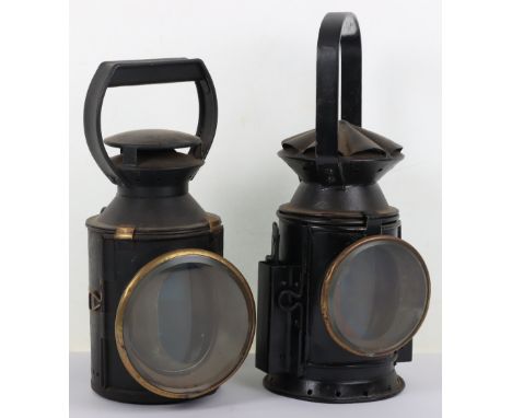 A Railway lamp marked B.R. (M). (British Rail Midlands), 28cmH, with another similar unmarked, (2)