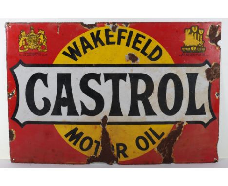 Wakefield Castrol Motor Oil enamel sign, 76cmWx51cmH Note: No in house shipping available for this lot