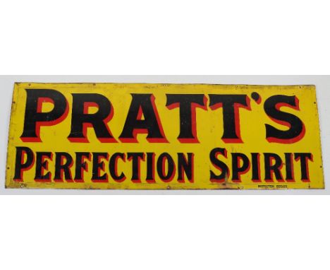 Pratts Perfection Spirit enamel sign, 142cmWx46cmH Note: No in house shipping available for this lot