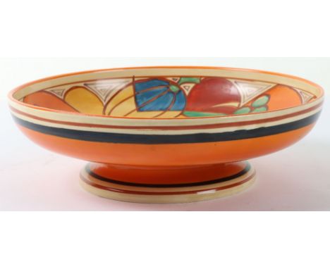 A Clarice Cliff for Wilkinson Melon pattern shallow bowl, Fantasque printed, stamped to base, 26cmDiamx8cmH Condition - minor