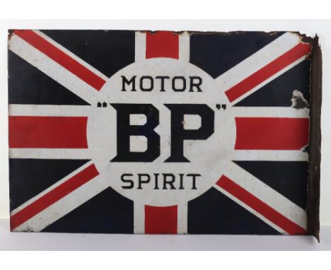 BP Motor Spirit Union Jack double sided enamel sign, 60.5cmWx40.5cmH 