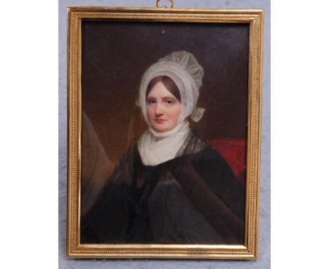 Attributed to William John Newton (1785-1869), portrait miniature of 'Mrs Parker', detailed inscription verso, 12.5 x 9.5cm I