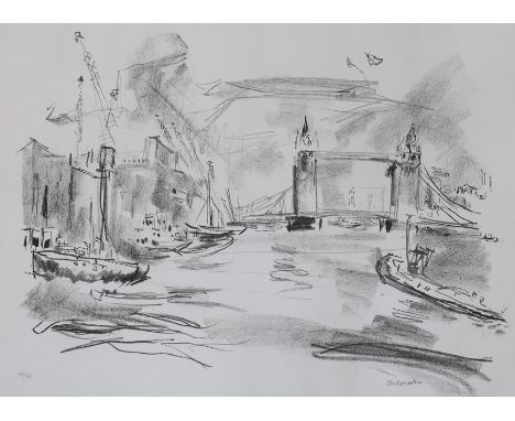 Oskar Kokoschka (1886-1980), lithograph, 'Tower Bridge', signed and numbered 74/75, 63 x 83cm