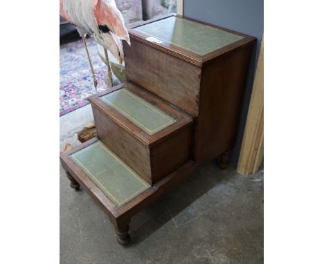 A Victorian mahogany step commode, width 44cm, depth 68cm, height 66cm