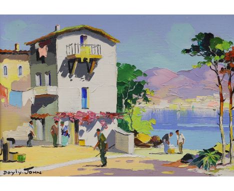 Cecil Rochfort D'Oyly John (1906-1993), oil on canvas, Mediterranean coastal town, signed, with label verso, 24 x 35cm
Condit