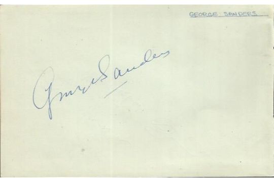 George Sanders Mr Freeze Batman 1960s signed autograph album page, on ...