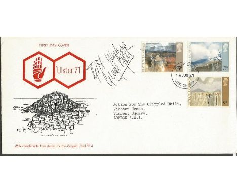 George Best signed FDC. 1971 Northern Ireland Ulster first day cover signed by the legendary, late great George Best.  Good c