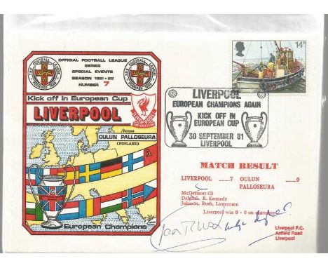 Ian Rush & Emlyn Hughes Signed 1981 Liverpool First Day Cover  Good condition.  All items come with a Certificate of Authenti