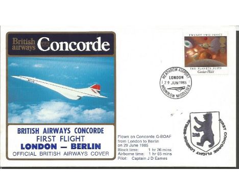 Concorde First flight London-Berlin cover Good condition.  All items come with a Certificate of Authenticity and can be shipp