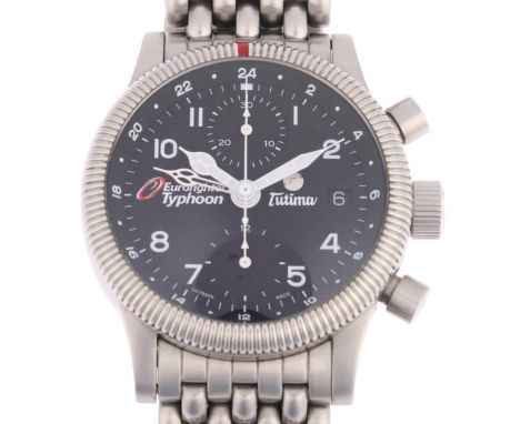 TUTIMA - a limited edition stainless steel F2 UTC Eurofighter Typhoon Flieger automatic chronograph calendar bracelet watch, 