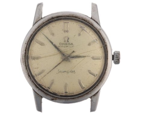 OMEGA - a stainless steel Seamaster automatic wristwatch head, ref. 14762 61 SC, circa 1960, silvered dial with applied arrow