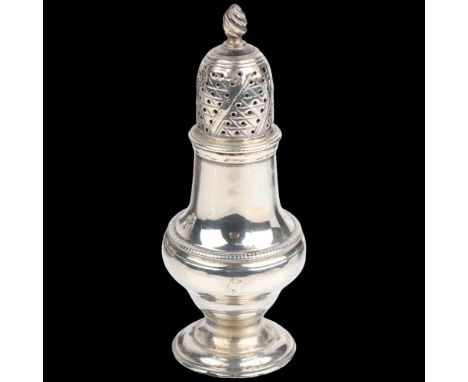 A George III silver baluster caster, Jabez Daniell & James Mince, London 1768, 12cmGeneral wear to high points with a few ver