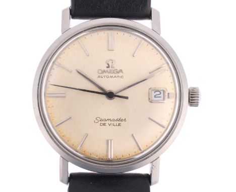 OMEGA - a Vintage stainless steel Seamaster De Ville automatic calendar wristwatch, ref. 166.0020, circa 1960s, silvered dial