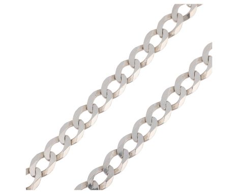 A sterling silver flat curb link chain necklace, 51cm, 20.5gNo damage or repair, clasp working 