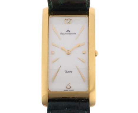 MAURICE LACROIX - a gold plated Fiaba quartz wristwatch, ref. 47496, circa 2002, pearlescent white dial with applied gilt arr