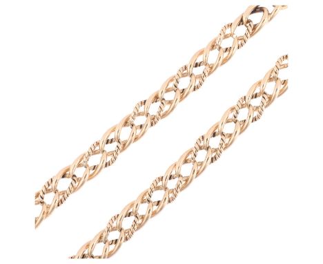 A 9ct gold curb link chain bracelet, 22cm, 18.5gGeneral wear to high points, bracelet still heavy, safety chain detached, cla