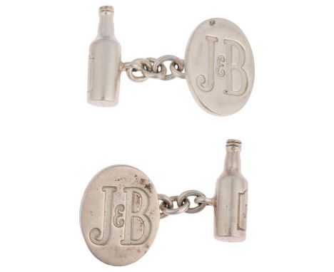LINKS OF LONDON - a pair of sterling silver novelty J&B Rare Scotch Whisky bottle cufflinks, 17.9mm, 14.7gNo damage or repair