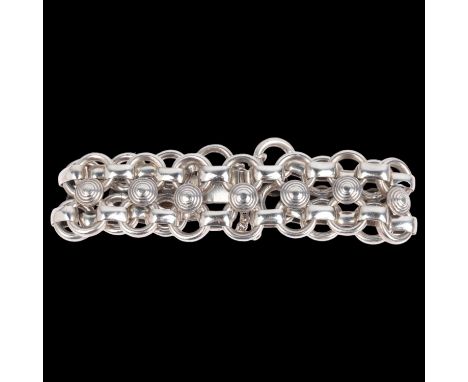A Danish silver Viking Revival openwork bracelet, band width 20.9mm, internal circumference 16cm, 32.3gNo damage or repair, o
