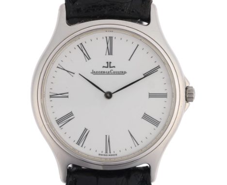 JAEGER LECOULTRE - a stainless steel Heraion quartz wristwatch, ref. 112.8.08, circa 1997, white dial with Roman numeral hour