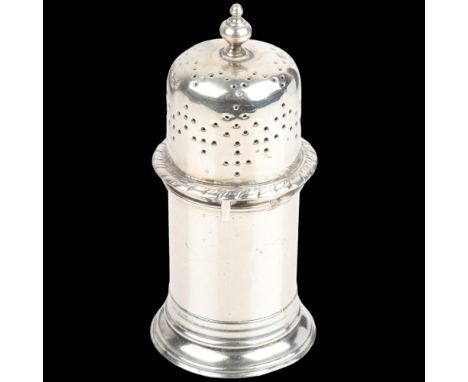 A George V silver lighthouse sugar caster, Garrard & Co Ltd, London 1913, 9cm, 2.4ozA few light dents to high points and base
