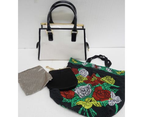 A Ted Baker handbag, two evening bags and a beaded bag