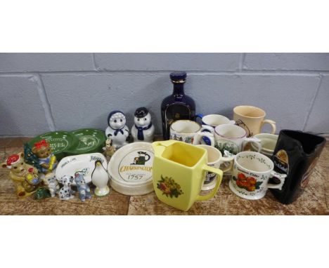 Wade ceramics including TV pets, Whimsies, water jugs, advertising mugs, etc. **PLEASE NOTE THIS LOT IS NOT ELIGIBLE FOR IN-H