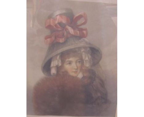 After Frank Stromberg Head and shoulders portrait of a lady A print Signed in pencil to the margin Together with two others s