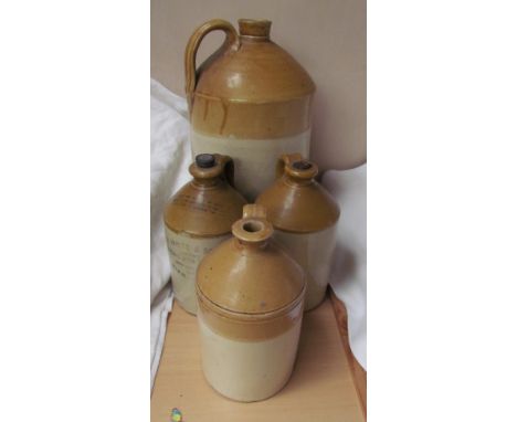 An R White and Sons stoneware jar together with other stoneware jars