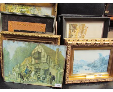 K Peter A cottage in a woodland Oil on board Signed Together with a collection of paintings, prints and photographs