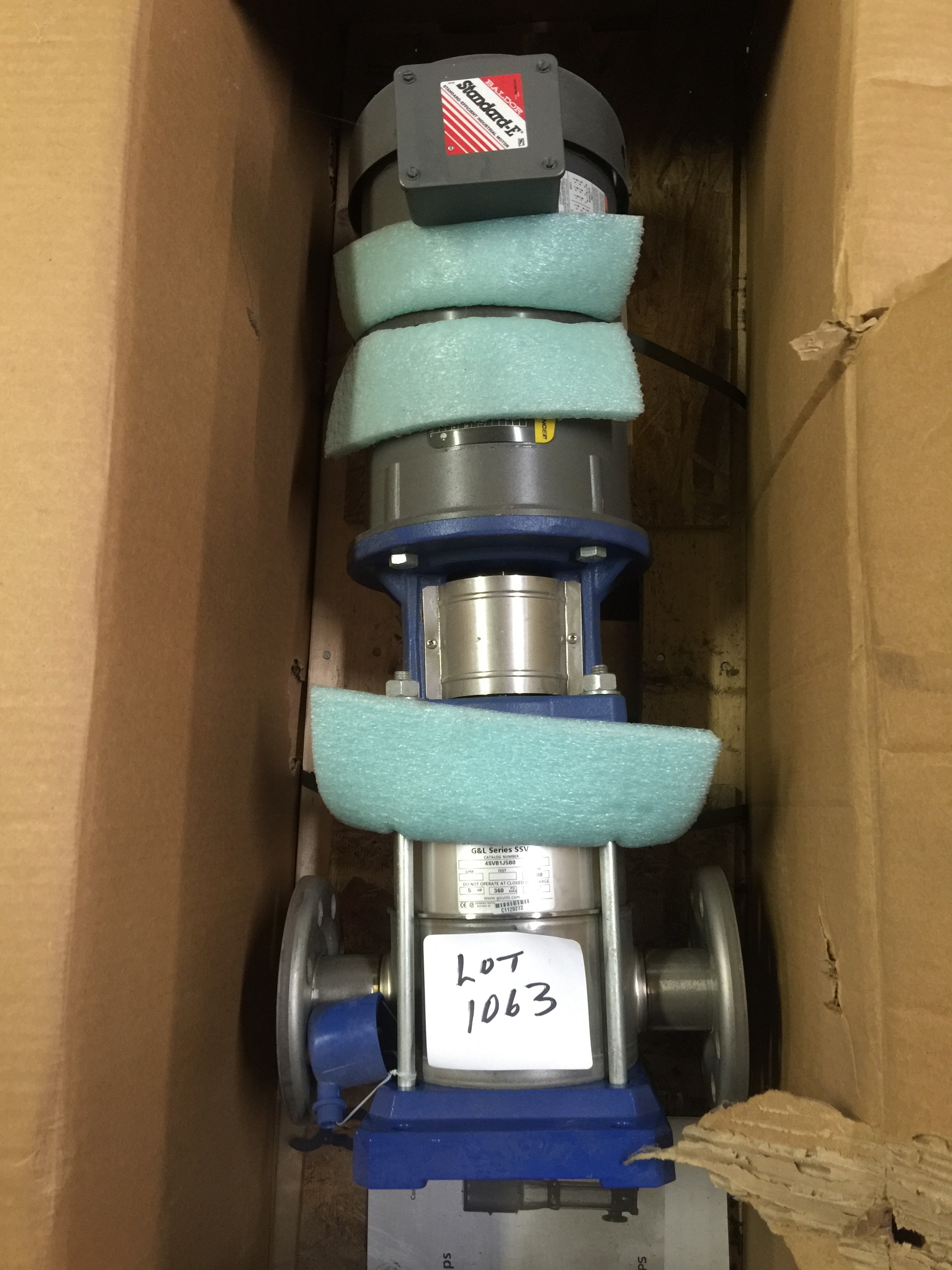 Xylem Goulds 5 HP 4SVB1J5B0 2 Stage SSV Series vertical multistage