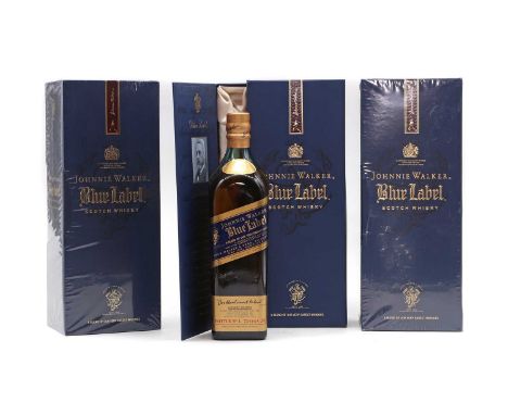 Johnnie Walker, Blue Label, Scotch Whisky, 40% vol., 70cl, (3 in total, two in sealed boxes)