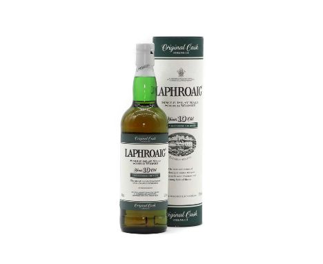 Laphroaig, Single Islay Malt Scotch Whisky, 10 years old, "straight from the wood", original cask strength, 57.3% volume, 70 