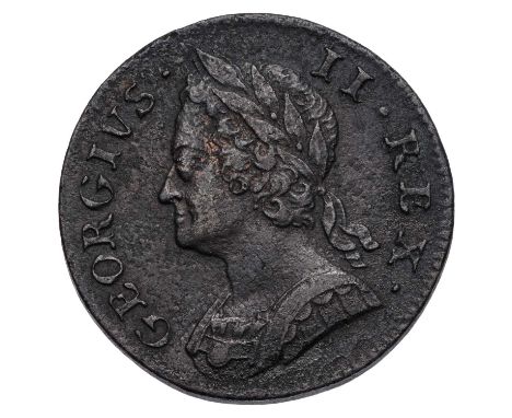 George II, Halfpenny 1749 (S.3719) very fine, sold with cabinet ticket noting that the coin was 'found at Fort William Henry 