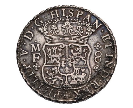 Spanish Empire, Mexico, 8 Reales 1737, Mexico City Mint, obv. crowned shield of arms, rev. crowned globes flanked by crowned 