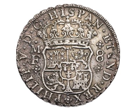 Spanish Empire, Mexico, 8 Reales 1737, Mexico City Mint, obv. crowned shield of arms, rev. crowned globes flanked by crowned 