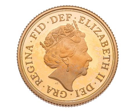 Elizabeth II, Proof Sovereign 2015, fifth portrait first edition; boxed with certificate and booklet and top half of outer bo