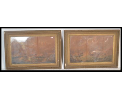 After William Broome (1838 - 1892 ) A pair of Victorian 19th Century chromolithograph prints of the Ramsgate Lifeboat ' The B