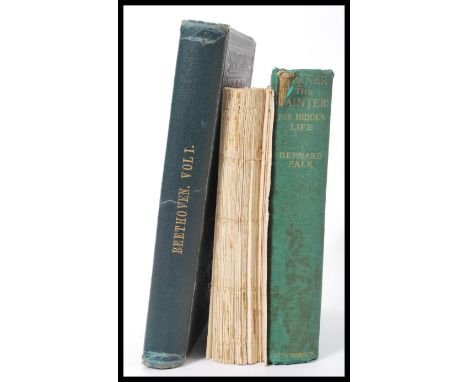A selection of 19th century art/ music related books to include&nbsp;'Turner the Painter: His Hidden Life' by Bernard Falk si