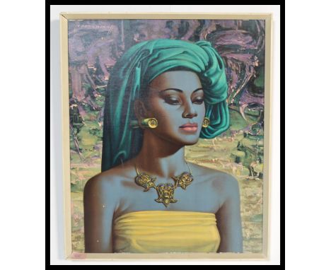 Vladimir Tretchikoff (1913-2006) A vintage retro 20th Century print entitled Balinese Girl depicting a young lady with headdr