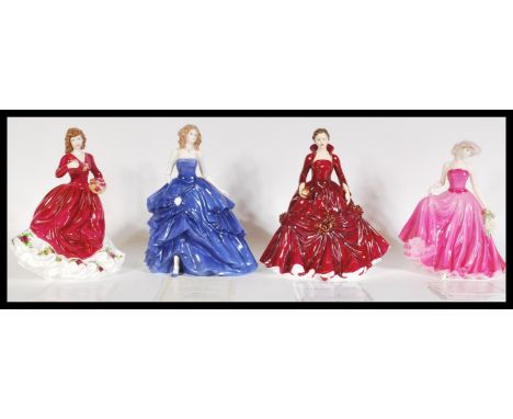 A group of four boxed Compton &amp; Woodhouse figurines to include Coalport Perfect Rose 3284/9500, Royal Doulton A Christmas