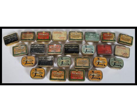 A collection of approx 25 vintage early 20th Century Gramophone record player needle tins / cases to include Dymax, Leading A