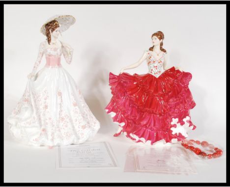 Two boxed Compton &amp; Woodhouse ceramic figurines to include Royal Doulton Coral limited 416/4850 and Royal Worcester The G