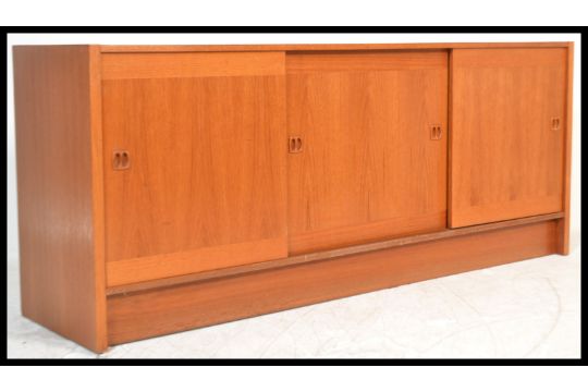 A Vintage 20th Century Danish Teak Wood Sideboard Credenza By