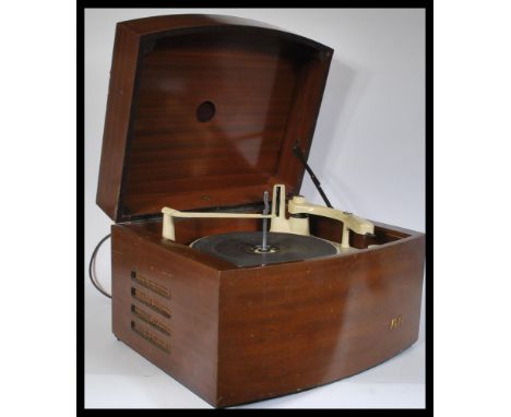 A vintage retro 20th Century Pye record player hi fi system entitled The Black Box having a lift up lid with inset BSR record